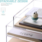 SANRUI Acrylic Stackable Letter Tray Clear Desk Paper Organizer 4-Tier Desk File Organizer Paper Sorter Holder Document Shelf Tray for Letter/A4,4-Pack