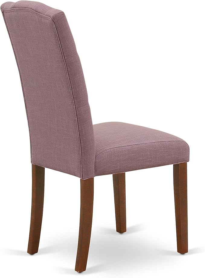 East West Furniture DOCE7-MAH-10 7 Piece Dinette Set Consist of a Rectangle Dining Room Table with Butterfly Leaf and 6 Dahlia Linen Fabric Parsons Dining Chairs, 42x78 Inch, Mahogany