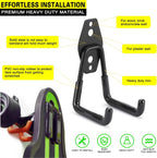 18 Pack Heavy Duty Garage Hooks, Utility Wall Mounted Storage System, with Anti-Slip Coating Hanger, for Hanging Power and Garden Tools, Ladders, Bikes, Ropes and Bulk Items