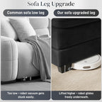 134" U Shaped Modular Black Sectional Couches for Living Room | Oversized 6-seat U-shaped sectional with chaise lounge, tufted chenille fabric and a storage console for plush comfort.