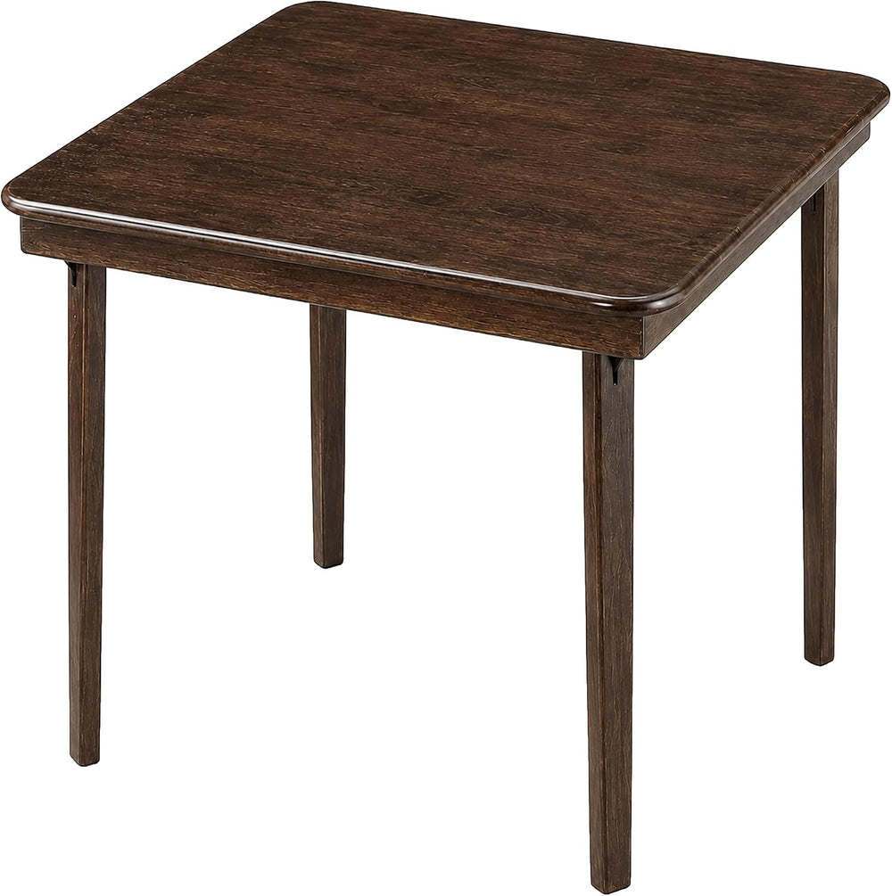 Stakmore Classic Straight Edge Square Wood Folding Table, 32x32, Espresso