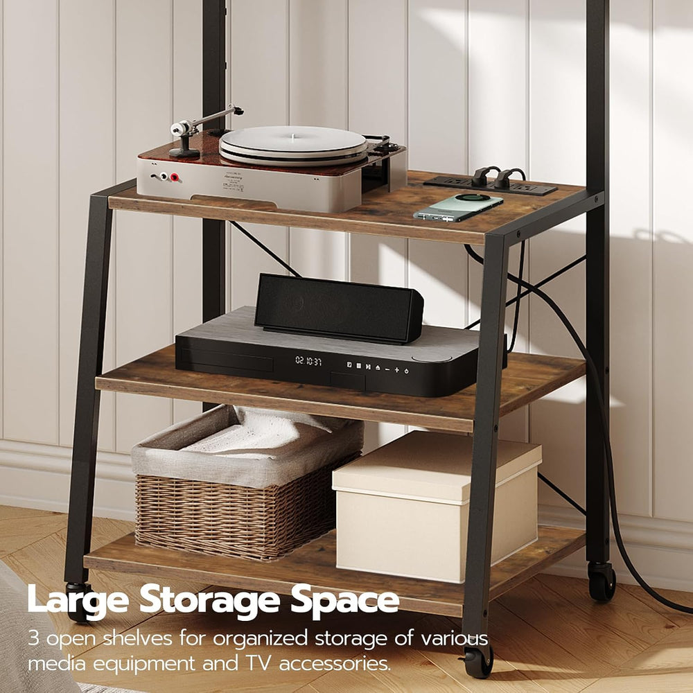 HOOBRO Rolling TV Stand with Mount and Power Outlet Up to 55 inch TV, Corner ...