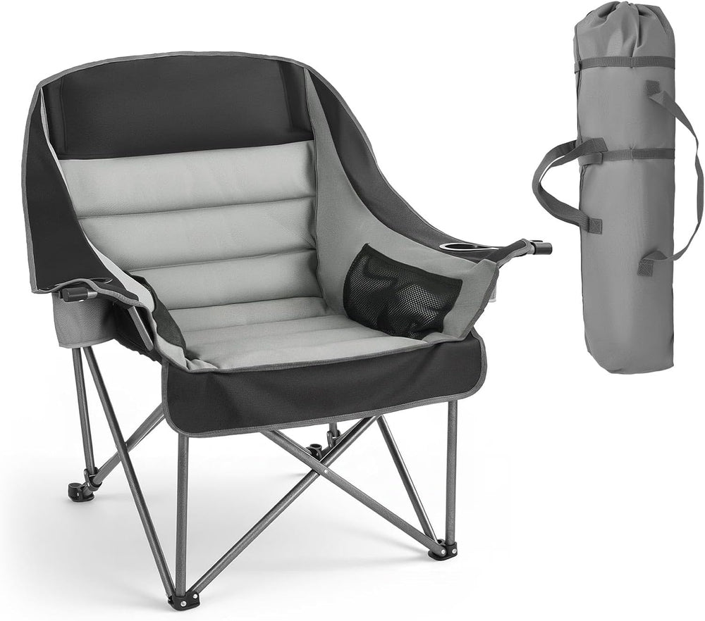 VEVOR Oversized Camping Chairs, 450 lbs Heavy Duty Support, Portable Padded F...
