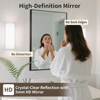 Matte Black Mirror, 30x36 Inch Aluminum Framed Rectangle Mirror, Anti-Rust, Tempered Glass, Square Corner Wall Mirror for Over Sink, Vanity, Bedroom, Entryway, Horizontal/Vertical