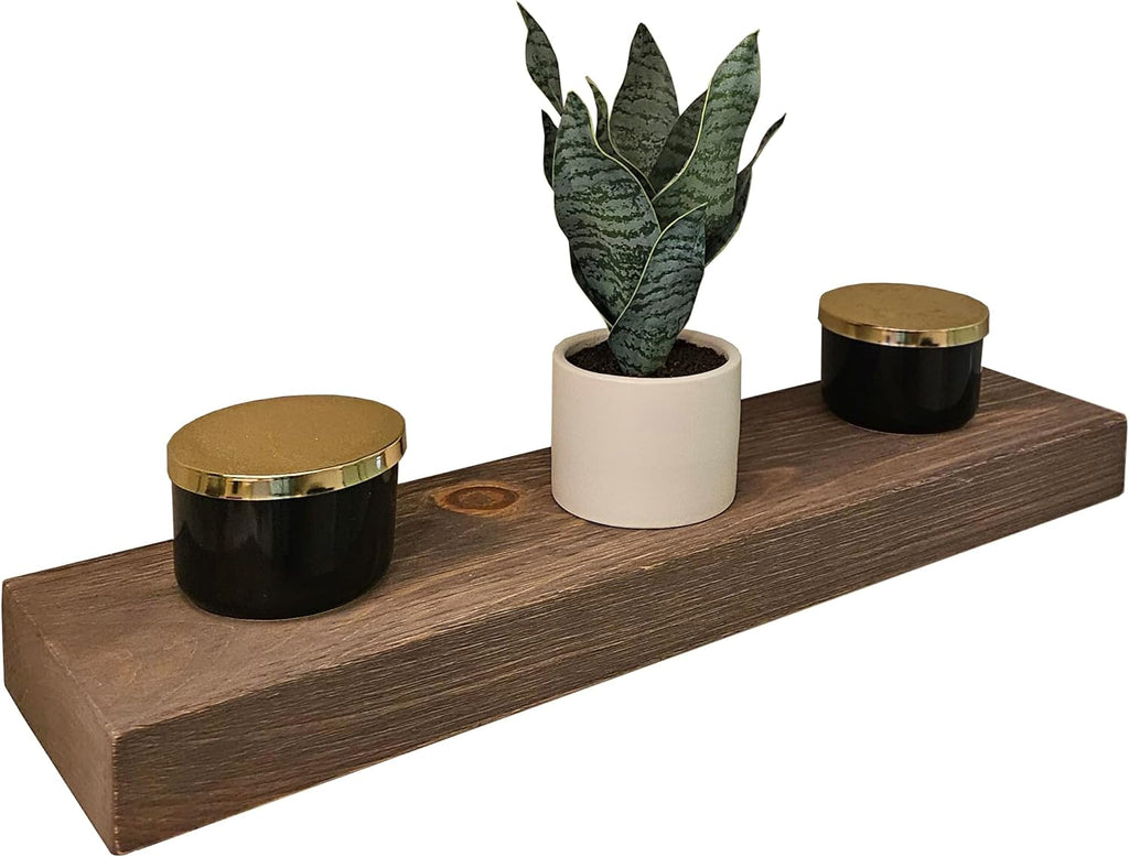 joelsantiques 30 Inch Floating Shelves - 30x8x2 in - Bathroom Shelves Over Toilet - Wall Mounted Floating Shelves Toilet Paper Storage Small Farmhouse Decor Shelf, Rustic Brown