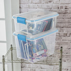 Sterilite 6-Pack Gasket Box, Weather-Resistant Storage Bins with Latching Lids, 20 Quart - Heavy-Duty Organizing Containers for Closet, Bathroom, and Office