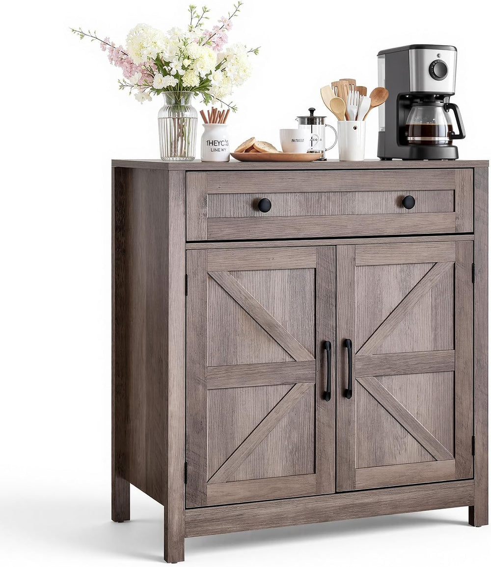 VEVOR Buffet Cabinet, Farmhouse Sideboard Cabinet with Drawer, 30" Coffe...