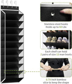 KEEPJOY 10 Tiers Mesh Over Door Shoe Organizer Storage, Hanging Shoe Holder for Door with Large Deep Pockets, Fit 20-30 Pairs Shoe Rack for Sneakers, Boots.(Black)