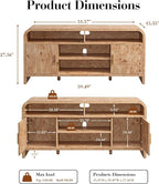 TV Stand for TVs Up to 65'' - [Unique Curved Profile, FSC-Certified Wooden Board] Entertainment Center with Adjustable Shelves and Storage Cabinet Modern Media Console for Living Room