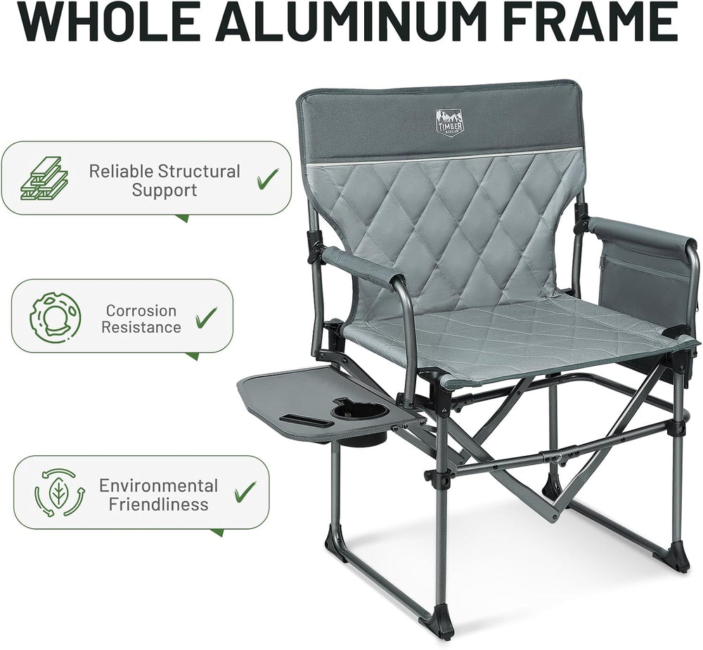 TIMBER RIDGE 400lbs Heavy Duty Camping Chair Portable Directors Chair