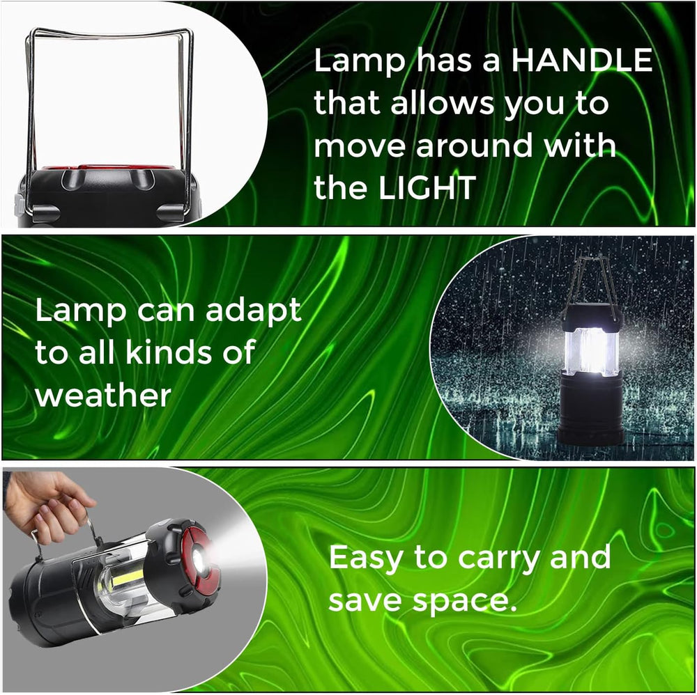 Rechargeable Camping Lantern - COB LED Lantern with USB Port | Waterproof Col...
