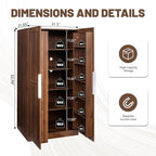 62.99'' Walnut Kitchen Pantry Cabinet Tall Freestanding Pantry Storage Cabinet with Doors and Shelves Buffet Cupboards Sideboard Tall Kitchen Pantry Storage Cabinets Food Pantry for Living Room