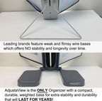 Ultimate Office AdjustaView 10-Pocket Desk Reference Organizer with Easy-Load Pockets and Compact Weighted Base for Maximum Stability (Colored Pockets)