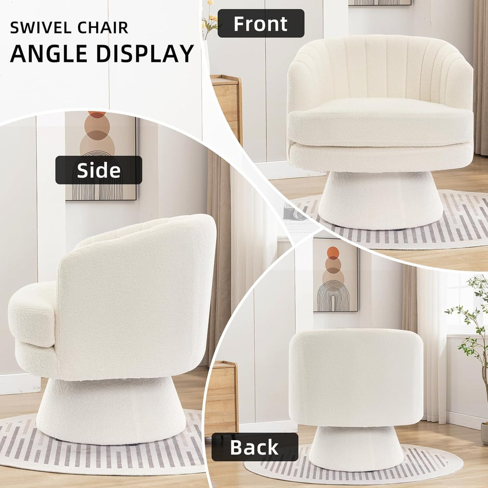 CANMOV Swivel Accent Chair with Armrest, Modern 360 Degree Swivel Barrel Chai...