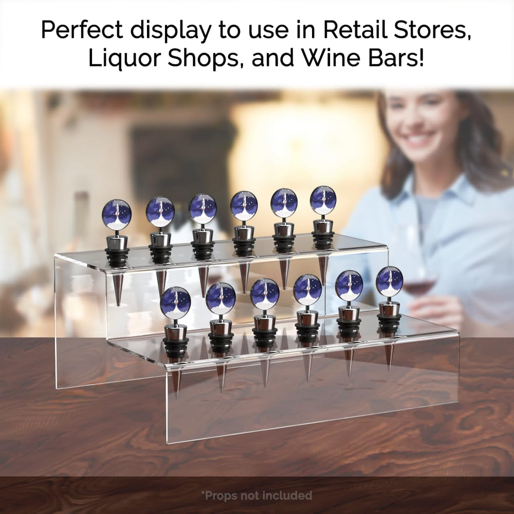 Marketing Holders Wine Bottle Topper Liquor Pourer Display Stand 12 Slot Rack...