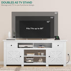 YITAHOME TV Stand for 75/80 Inch TV, Entertainment Center, TV Cabinet with Drawers and Power Outlet, White TV Console for Living Room Furniture (70 Inch Lenght 30 Inch High)