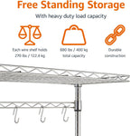 Amazon Basics Kitchen Storage Baker's Rack with Removable Wood Top, Chrome/Beige, 24"W x 59"H x 18"D