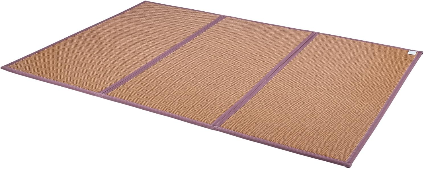 VEVOR Japanese Tatami Mat, Full XL - 55'' X 80'' Foldable Handwoven Rattan Tatami Mat, Non-Slip & Easily Cleaned Tatami Mattress, Summer Breathable Tatami for Sleeping, Meditation, Yoga