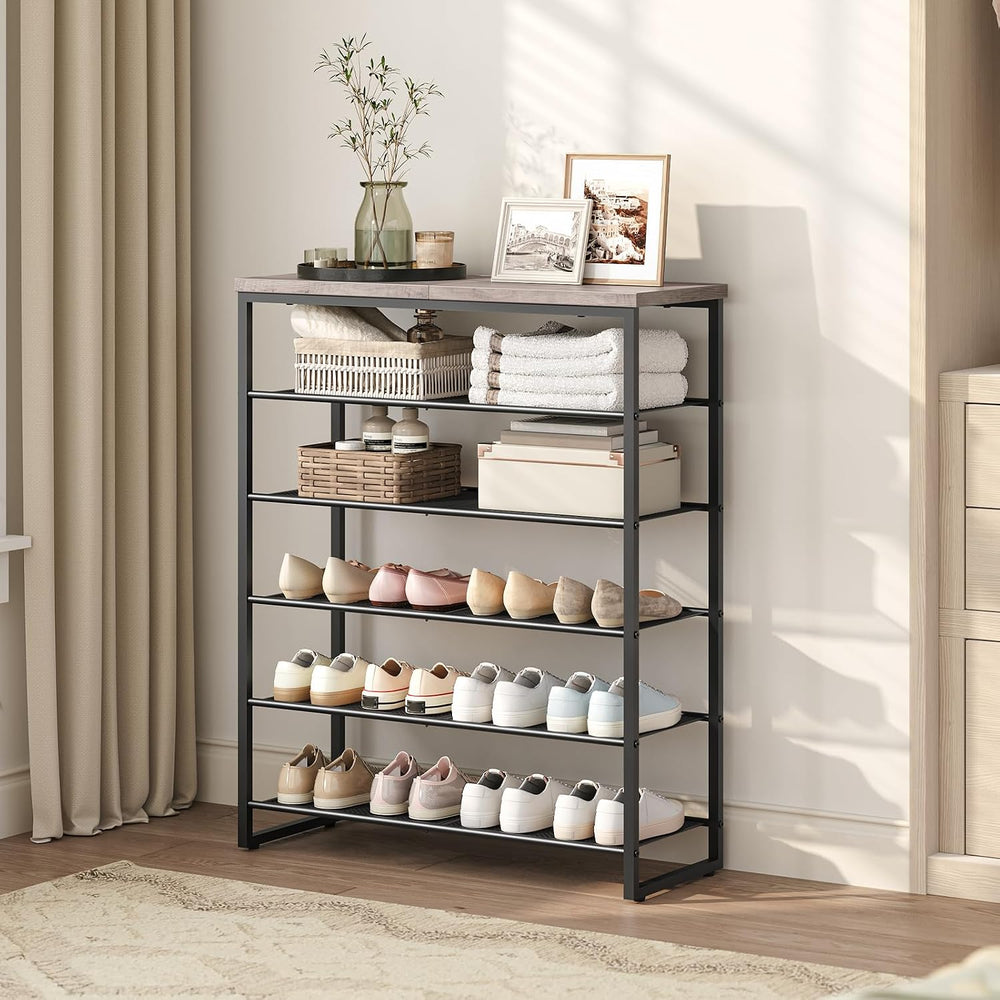 HOOBRO Shoe Rack, 6-Tier Shoe Organizer, for 18-24 Pairs of Shoes, Large Capa...
