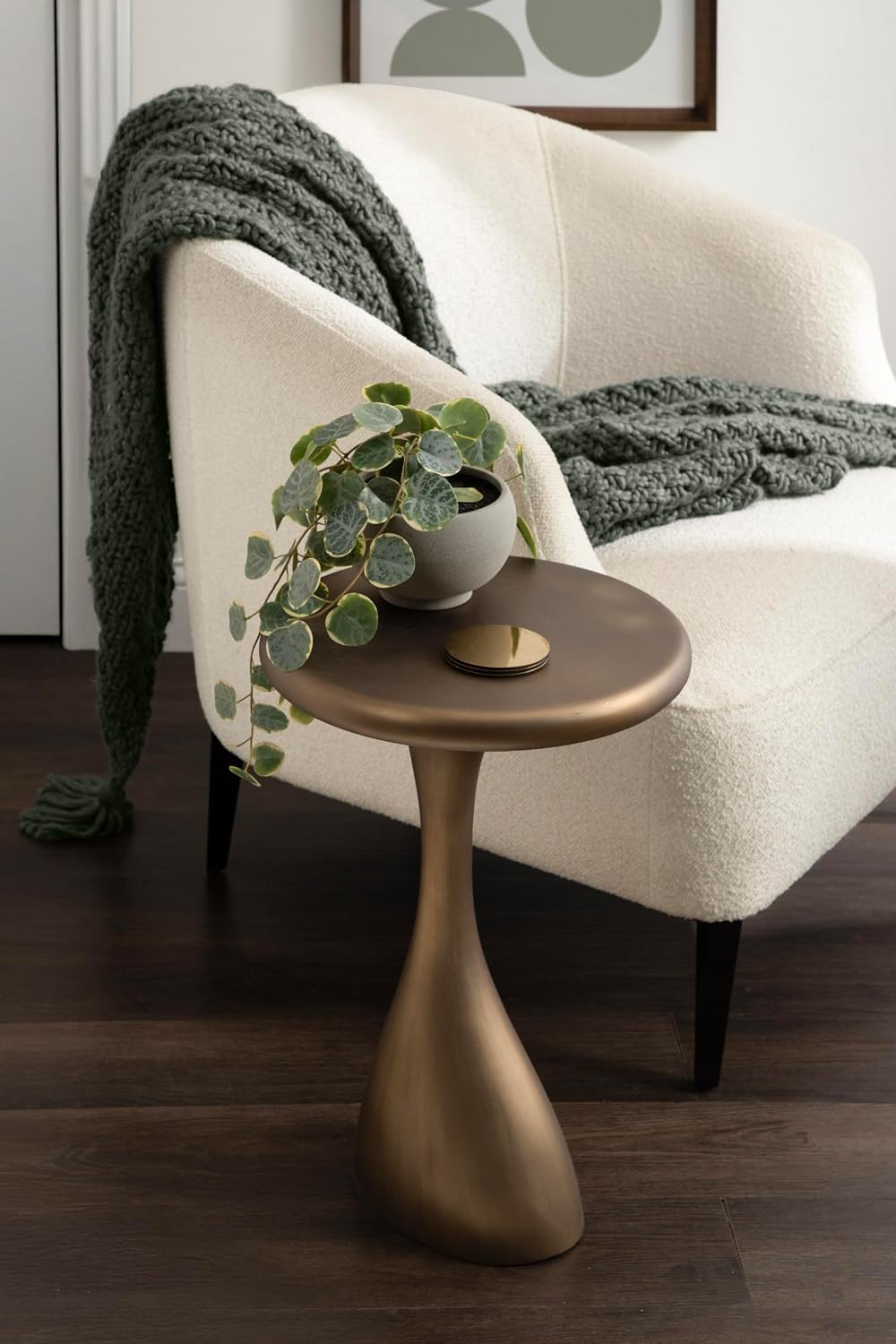 Kate and Laurel Auclair Modern Metal Round Side Table, 14 x 14 x 22, Antique ...