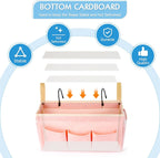 Bedside Storage Caddy/Bedside Hanging Storage Bag for Headboards Bunk Beds Dorm Rooms Book Phone Magazine Holder (New Pink)