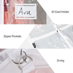 Univivi 40 Inch Dance Costume Garment Bags for Dancers, Clear, 2 Pack | Breathable Fabric, PVC Window, 4 Clear and 1 Back Zip Pocket, Foldable Garment Bags for Hanging Clothes and Dance Costumes