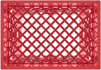 Heavy Duty Plastic Storage Milk Crates, Stackable Utility Organizer Bins, 19x11x13 Inches, 6 Pack, Made in USA, 24 Qt/6 Gallon Capacity (Red)