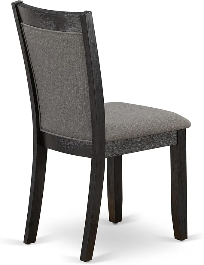 East West Furniture X627MZ650-9 9 Piece Dining Table Set Includes a Rectangle Dining Room Table with X-Legs and 8 Dark Gotham Grey Linen Fabric Parsons Chairs, 40x72 Inch, Multi-Color