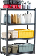 VEVOR Storage Shelves, 2400 lbs, 4 Tier Garage Storage Shelving, 20" D x 40" W x 57" H Adjustable Metal Shelves for Garage Shelves Utility Rack Shelf, Ideal for Kitchen, Warehouse, Basement, Black