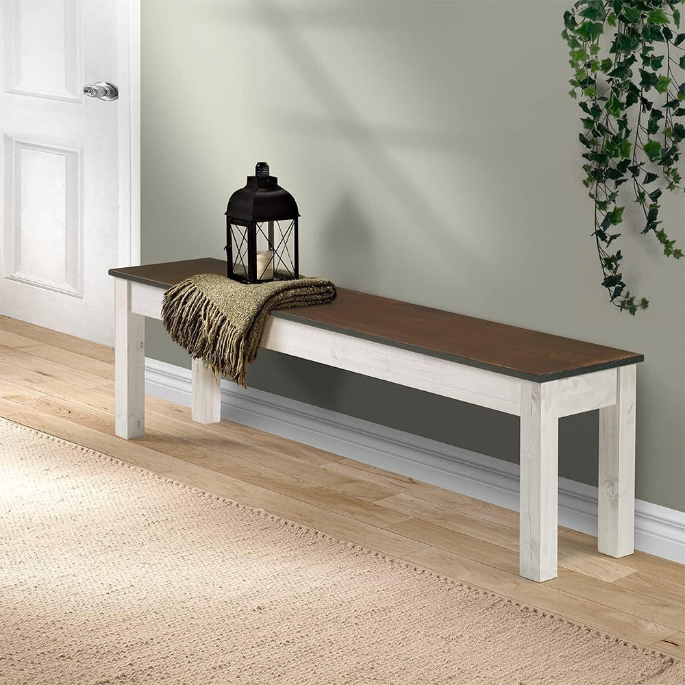 Furniture Dash - Wood Bench - Entryway Bench - Dining Bench - 53.15" W, ...