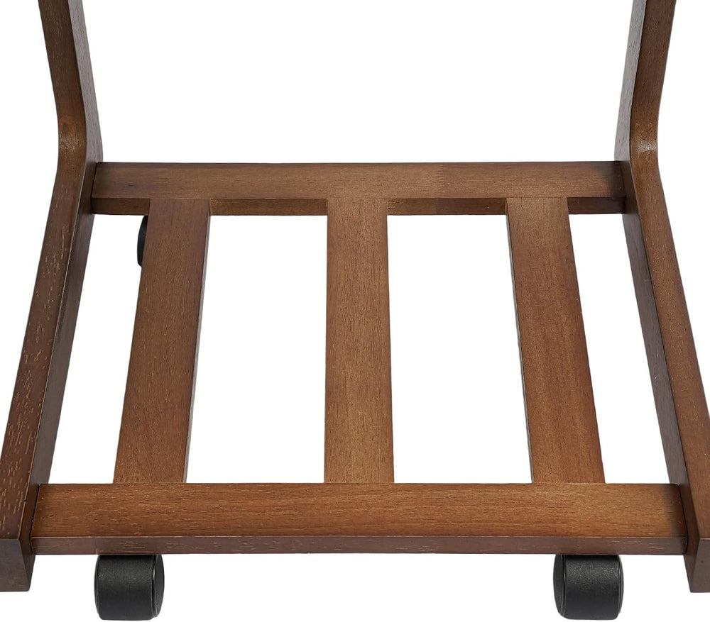 Bacocoo 40cm C Shaped End Table,Natural Wood Color Rubber Wood Small Side Tab...