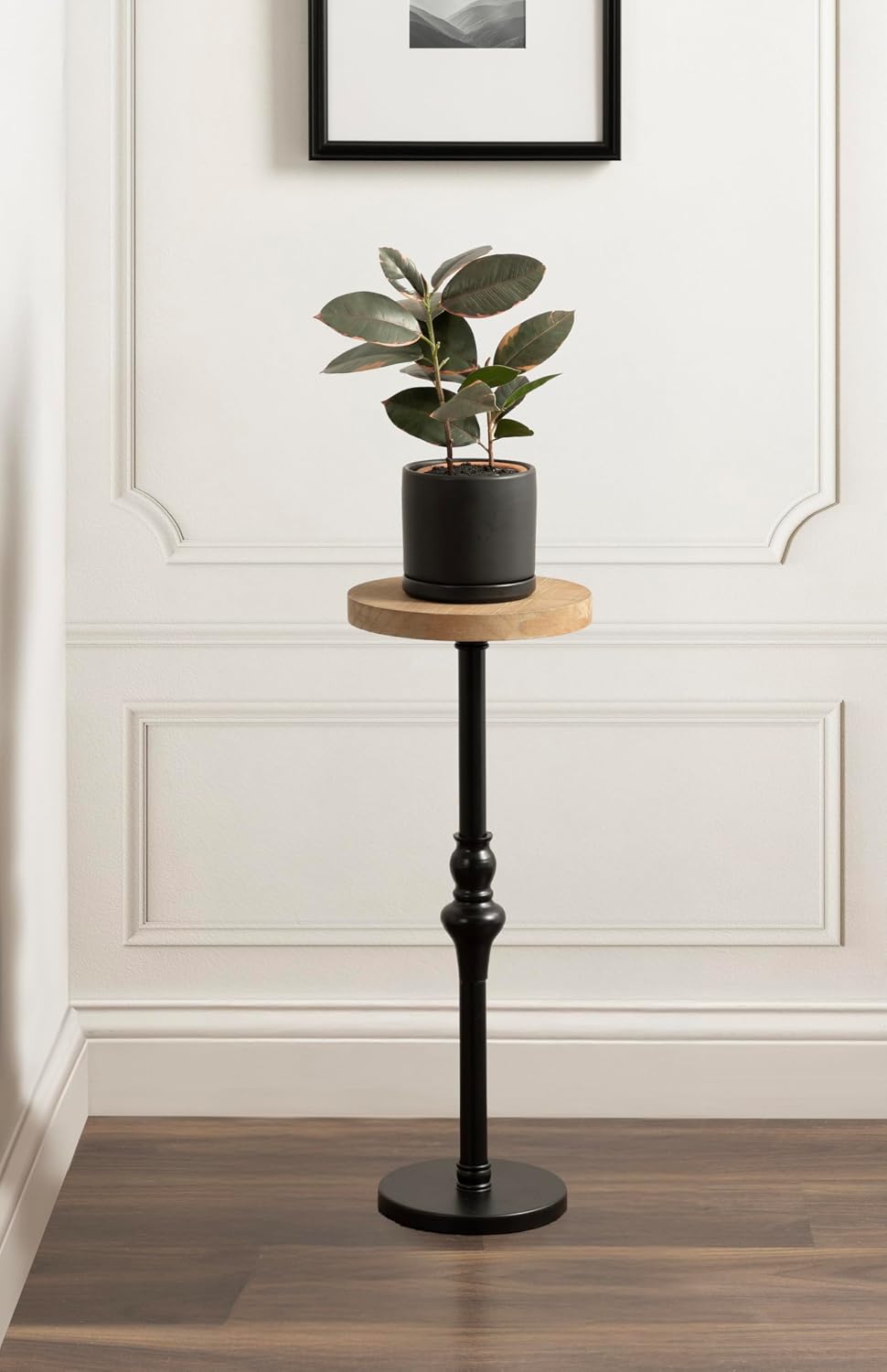 Kate and Laurel Stratton Round Pedestal Drink Table; 9 x 9 x 22; Hazelnut Bro...