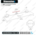 KOKOSIRI Wall Shelves Floating Bathroom Glass Shelf for Kitchen Storage, 12'' x 5.6'' Tempered Glass Wall Mounted Brushed Stainless Steel B1106BR-L12