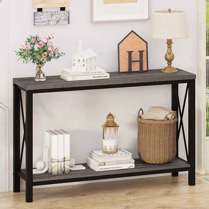 BON AUGURE Console Tables for Living Room, Industrial Couch Table Behind Sofa...