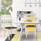 Giantex Wood Dining Chairs Set of 2, Armless Kitchen Chairs w/Solid Rubber Wood Frame, Easy to Assemble Dining Side Chair, Farmhouse Dining Room Chairs