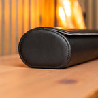 DailyWatch | Personalized Watch Roll Travel Case For 4 Watches - Handmade Genuine Leather Travel Case With Custom Engraving of Name or Initials - Black Grey
