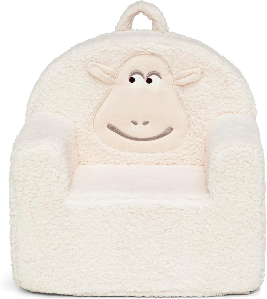 Delta Children - Serta Counting Sheep Kids Sherpa Foam Chair, Cream