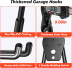 20 Pack Heavy Duty Garage Hooks,Solid Steel Wall Mount Hangers,with Anti-Slip Coating,for Hanging and Organising Ladder,Bike,Ropes,Broom,Garden,Yard and Power Tools