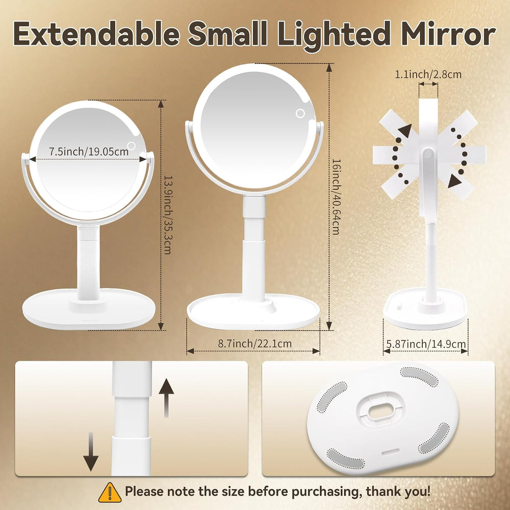 SANYCASA Makeup Mirror with Lighting, 1X/10X Magnifying Mirror