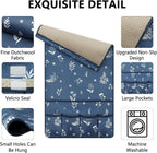 Remote Control Holder for Armchair，Couch Caddy Organizer TV Remote Holder for Bed Storage 5 Pockets，Remote Caddy Bedside Organizer Bedside Table Organizer (Blue, 35''x18'')