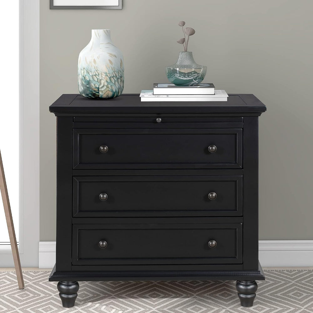 3-Drawer Storage Wood Cabinet, End Table Set of Two with Pull Out Tray As A B...