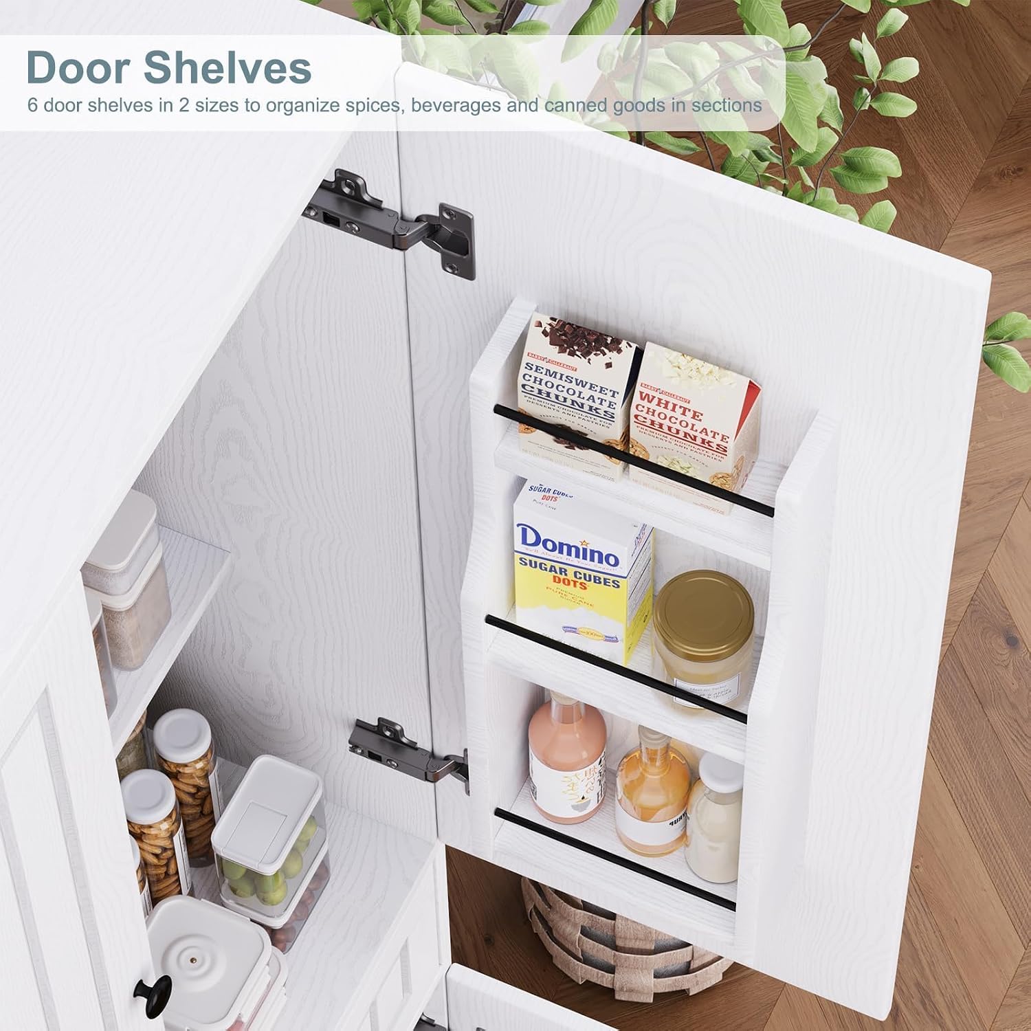 72" Pantry Cabinet, Tall Kitchen Pantry Cabinet with Adjustable Shelves & 6 Door Shelves, Kitchen Storage Cabinets with Drawer, 2 Cabinets, Cupboard for Living, Dining Room, Bathroom, White