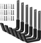 Heavy Duty Utility Hooks for Wall Mount, Garage Wall Hooks, Multi-Use Hose, Bike, Ladder, Chainsaw & Leaf Blower Hanger - 6 Medium (6 M)