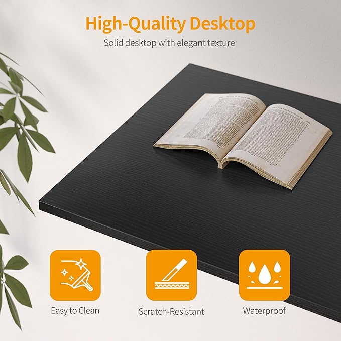 Cubiker Computer Desk 63 inch Home Office Writing Study Desk, Modern Simple Style Laptop Table with Storage Bag, Black