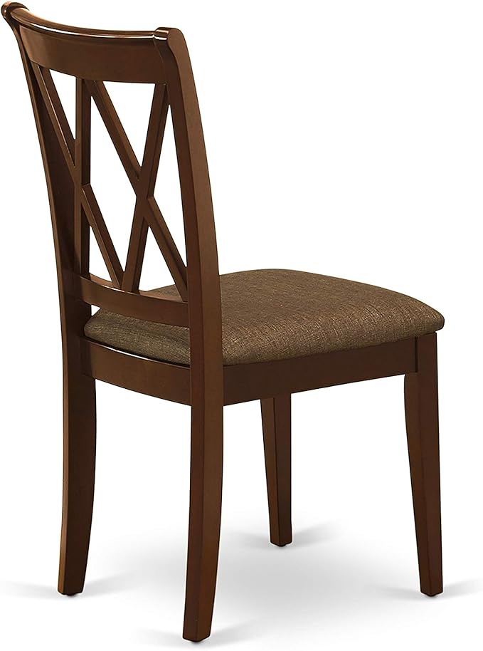East West Furniture DOCL5-MAH-C 5 Piece Modern Dining Table Set Includes a Rectangle Wooden Table with Butterfly Leaf and 4 Linen Fabric Dining Room Chairs, 42x78 Inch, Mahogany