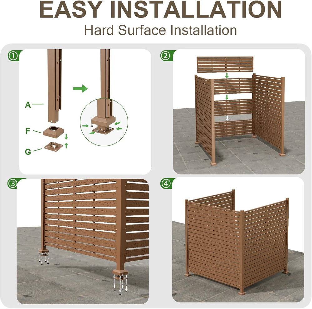 3 Panels Outdoor Air Conditioner Fence, 48" W X 51" H No-Dig Outdoo...