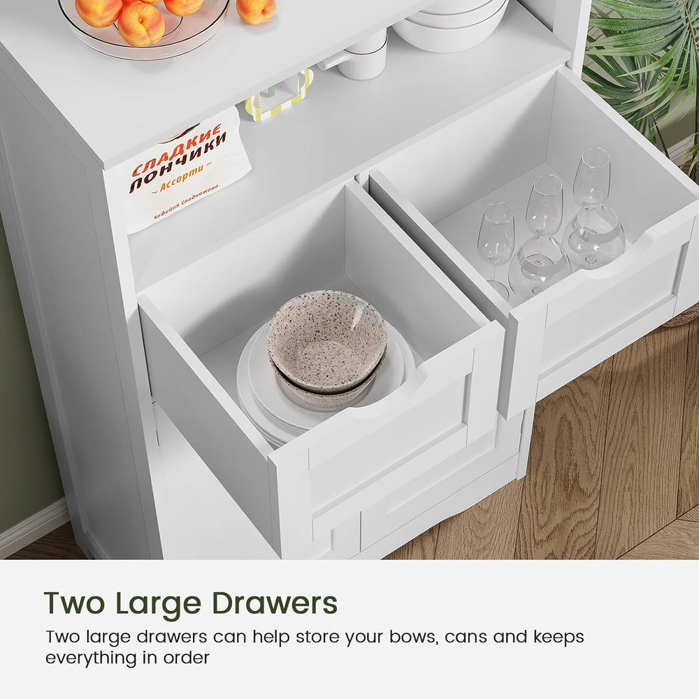 Iwell Bathroom Storage Cabinet with 2 Drawers, Small Kitchen Pantry Cabinet