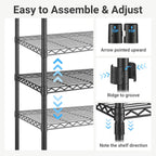 VIPEK S1 8Tier Shoe Rack, Metal Durable Heavy Duty Shoe Organizer, Black | Large Capacity Up to 24 Pairs, Adjustable & Detachable Shoe Shelves for Entryway/Bedroom/Closet, Holds Up to 544 lbs