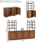 Yechen 110" Modular Entertainment Center with Bookshelves for up to 55", Mid Century Modern TV Stand with Storage, TV Cabinet with Adjustable Shelves, Living Room, Walnut Oak (3 PCS)