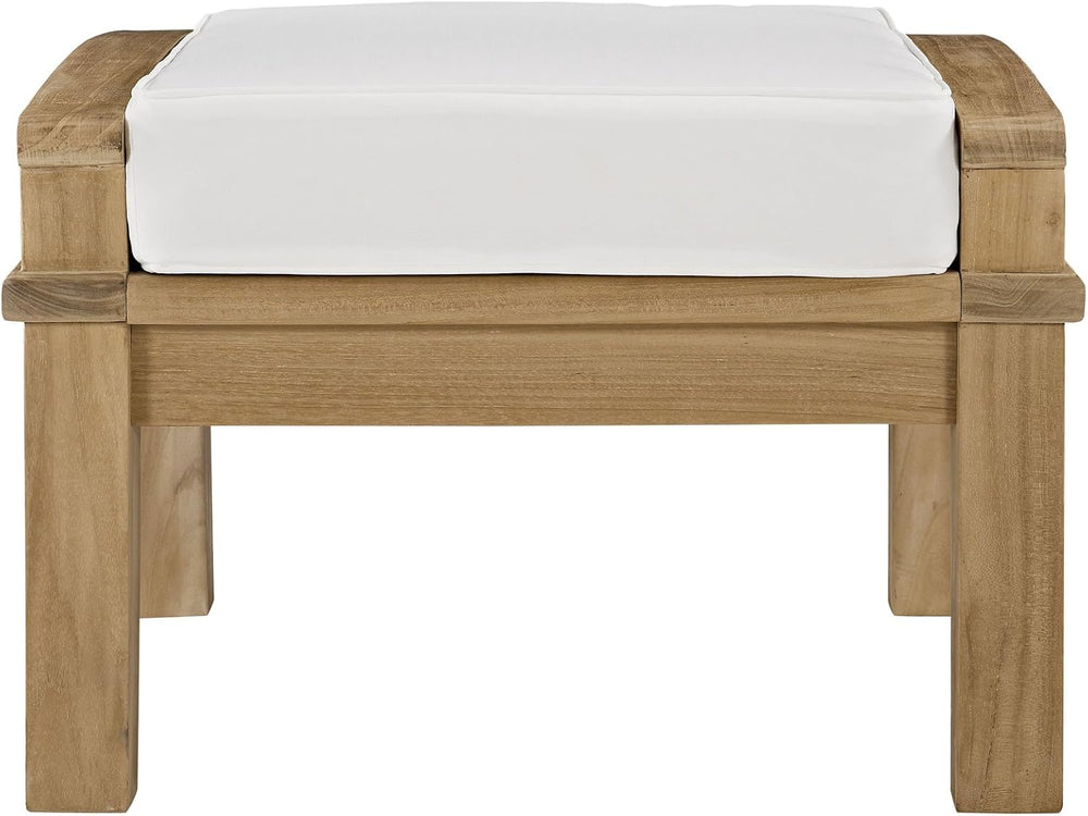Modway EEI-1152-NAT-WHI-SET Marina Premium Grade A Teak Wood Outdoor Patio Ot...